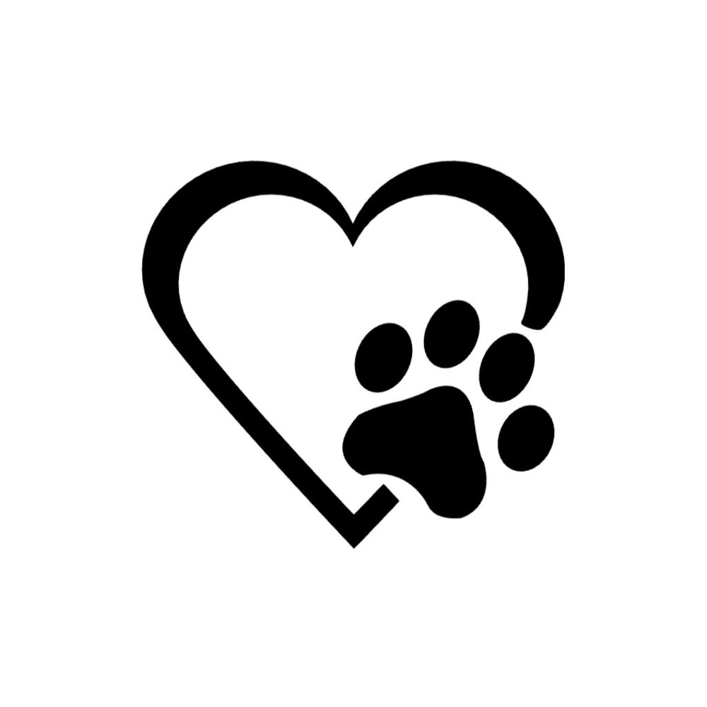 Paw Heart Car Decal